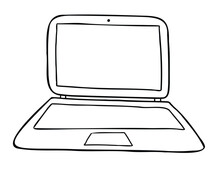 Cartoon Vector Illustration Of Laptop Computer
