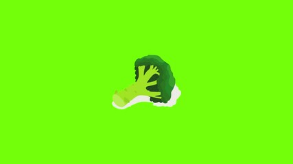 Poster - Green broccoli icon animation