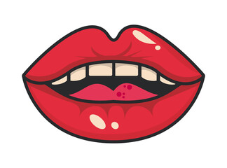 Wall Mural - mouth pop art icon