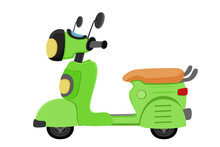 Green Motor Scooter