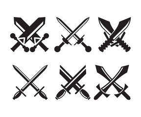 Wall Mural - crossed swords symbol vector illustration