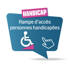 Wall Mural - Logo rampe d'accès personnes handicapées.