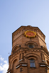 Poster - Low-angle shot of the Water tower at the European Square in Vinnytsia, Ukraine.