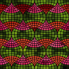 Poster - Pattern of vector mosaic in the oriental style.