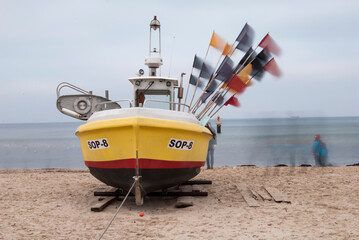 fishing boat on the beach.