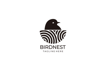 nest illustration logo design symbol vector template