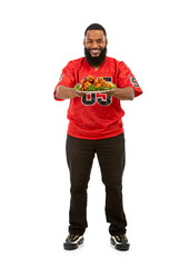 Poster - Fan: Sports Man With Platter Of Chicken Wings