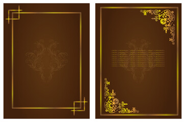 06. vintage background with golden frame