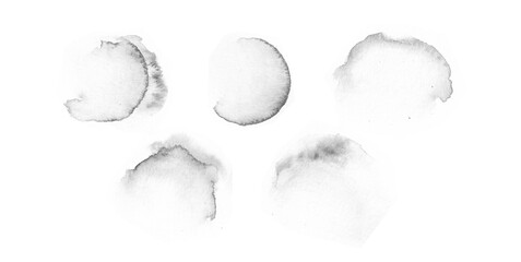 Wall Mural - wet on wet watercolor for brush stamp collection set. abstract round watercolor stamp concept for br
