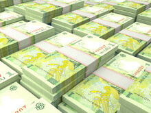 Romanian Money. Romanian Leu Banknotes. 1 RON Lei Bills.