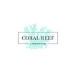 Coral reef logo. Blue coral on white background