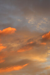 Canvas Print - beautiful sky at sunset. vertical frame