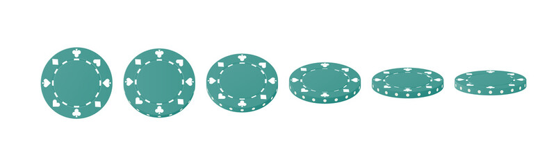 Fototapete - Gambling game, casino 3d chips. Rotating poker chips