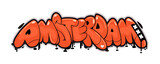 Fototapeta Młodzieżowe - Amsterdam graffiti style hand drawn lettering. Decorative vector text .