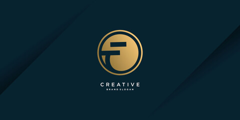 Wall Mural - Letter F logo template with unique style Premium Vector part 5