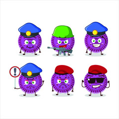 Sticker - Mascot design style of grapes biscuit character as an attractive supporter. Vector illustration