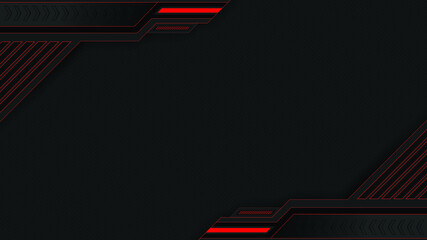 Abstract red and black futuristic gaming background in Livestream  Vector 