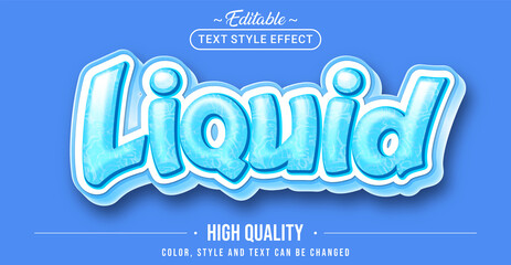 Leinwandbilder - Editable text style effect - Liquid text style theme.
