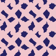 Wall Mural - Pink Navy Brush Stroke Fur Seamless Pattern