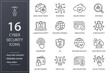 © lovemask - Cyber security line icons set. Black vector illustration. Editable stroke.