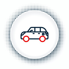 Sticker - Line Hatchback car icon isolated on white background. Colorful outline concept. Vector