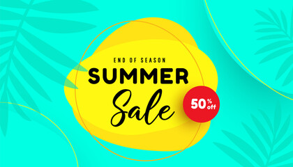 Wall Mural - Summer sale bubble template banner for social networks, poster, advertisements, marketing advertising.