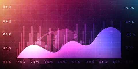 Poster - 2d rendering Stock market online business concept. business Graph 
