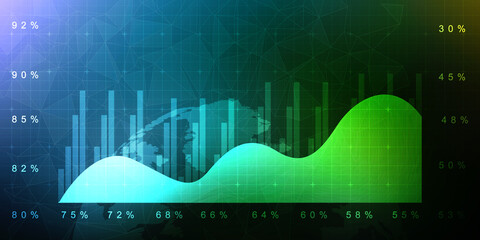 Poster - 2d rendering Stock market online business concept. business Graph 
