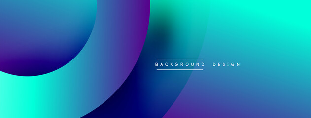 Aufkleber - Abstract overlapping lines and circles geometric background with gradient colors