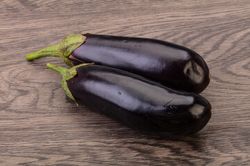 Two ripe raw eggplant isolated