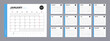 Calendar organizer template for 2022 year. Annual diary planner schedule design. Corporate calendar, business planner. 2022 calendar for events. Holiday diary template. Week starts on Sunday. Vector