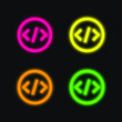 © LIGHTFIELD STUDIOS - Bracket four color glowing neon vector icon