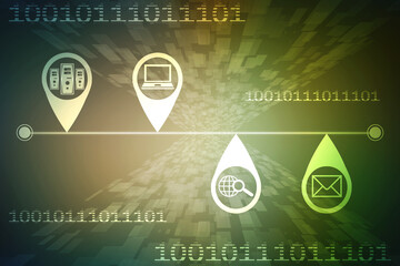 Binary Code Background, Digital Abstract technology background, Big data digital binary code, Internet Data Communication and Transfer background, Futuristic information technology concept