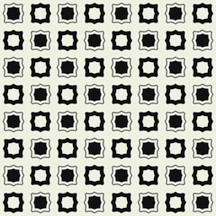 Poster - Checker squared shapes pattern. Vector simple shapes. Black and white empty shapes.