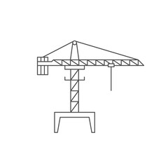 Poster - Construction crane line outline icon