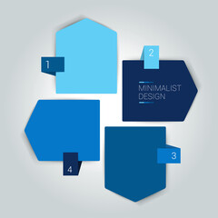 Wall Mural - four steps arrow scheme, chart, diagram, module.