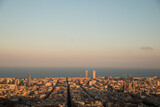 Fototapeta Londyn - Panoramic view from the top of Barcelona, Spain. During daylight.