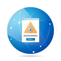 Aufkleber - Access denied sign. Web vector illustration in 3D style
