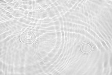 Water Texture With Circles On The Water Overlay Effect For Photo And Mockup. Organic Drop Shadow Caustic Effect With Wave Refraction Of Light On A White Wall.