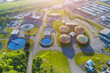 Modern urban wastewater treatment plant water purification is the process of removing undesirable chemicals of aerial view