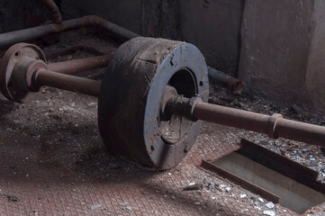 Machinery in an old abandoned distillery