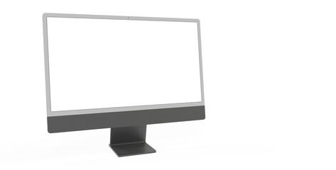 Copy of Realistic Computer, 3D Monitor, in Imac style isolated. dark grey black