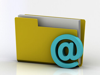 Poster - 3d illustration of mail folder icon or symbol