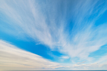 sky background during sunrise with clear clouds