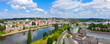 Szeroka panorama miasta Gorzów Wielkopolski, widok od strony Zawarcia na centrum miasta.