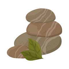 Sticker - stones with leaf