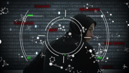 Poster - Animation of scope scanning and molecules over hacker