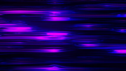 Poster - Horizontal liquid neon lines shimmer in a smooth bend. Abstract computer generated background, 3d rendering