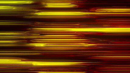 Poster - Horizontal liquid neon lines shimmer in a smooth bend. Abstract computer generated background, 3d rendering
