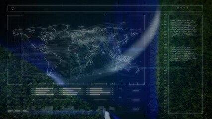 Poster - Animation of world map and data processing over football player